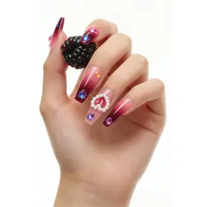 Red Heart Nail Art,Nail Art,Fake Nails