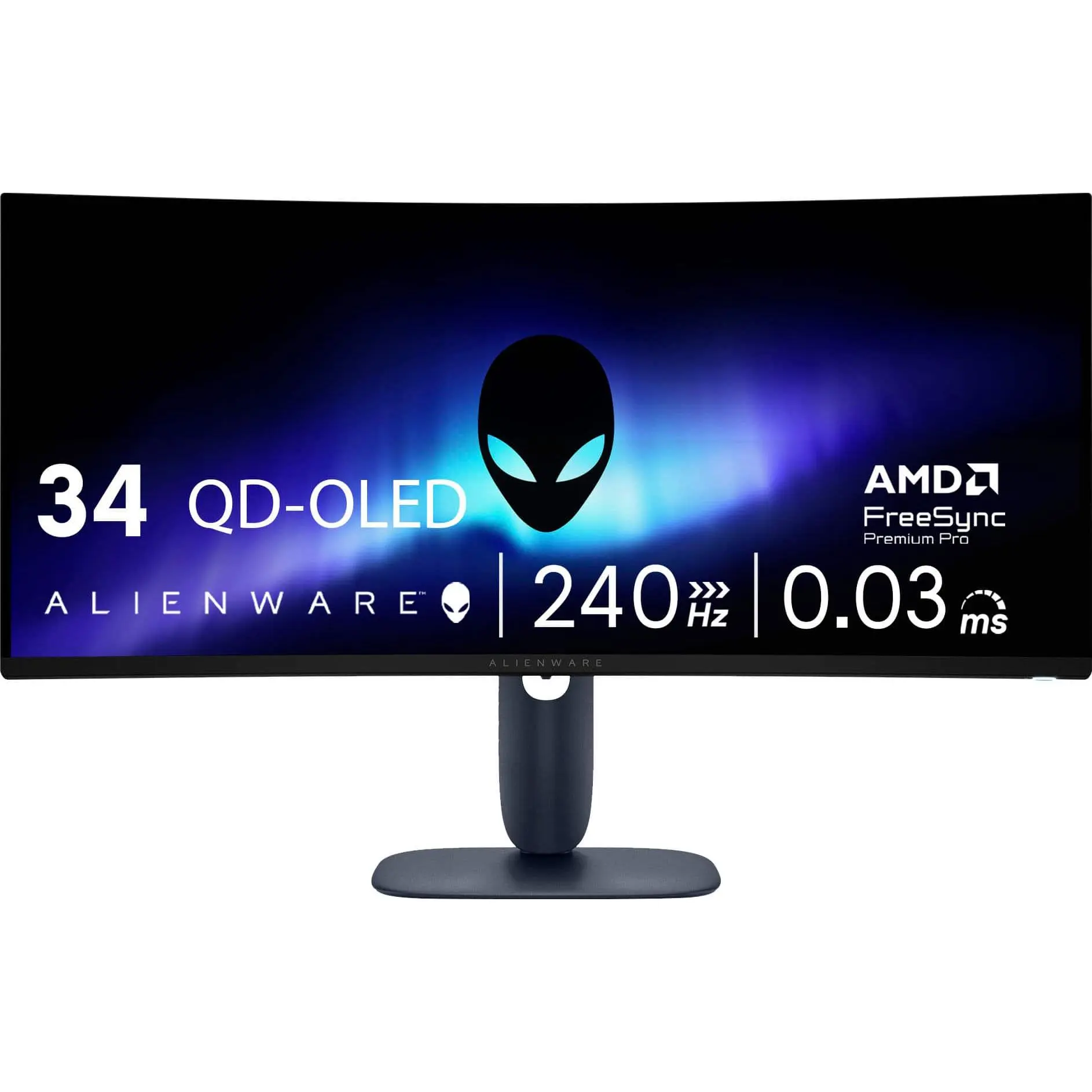 Alienware - AW3425DW 34 QD-OLED WQHD 240Hz 0.03ms FreeSync Premium Pro Curved Gaming Monitor with HDR (HDMI, DisplayPort, USB) - Interstellar Indigo