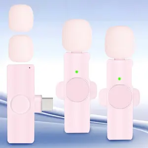 Wireless Lavalier Microphone, USB Rechargeable Wireless Microphone, Professional Noise Reduction Recording Clip Mic for Creator Interview, Audio