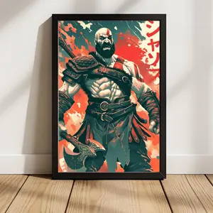 Kratos Poster - God of War Norse Saga Print- Anime Poster