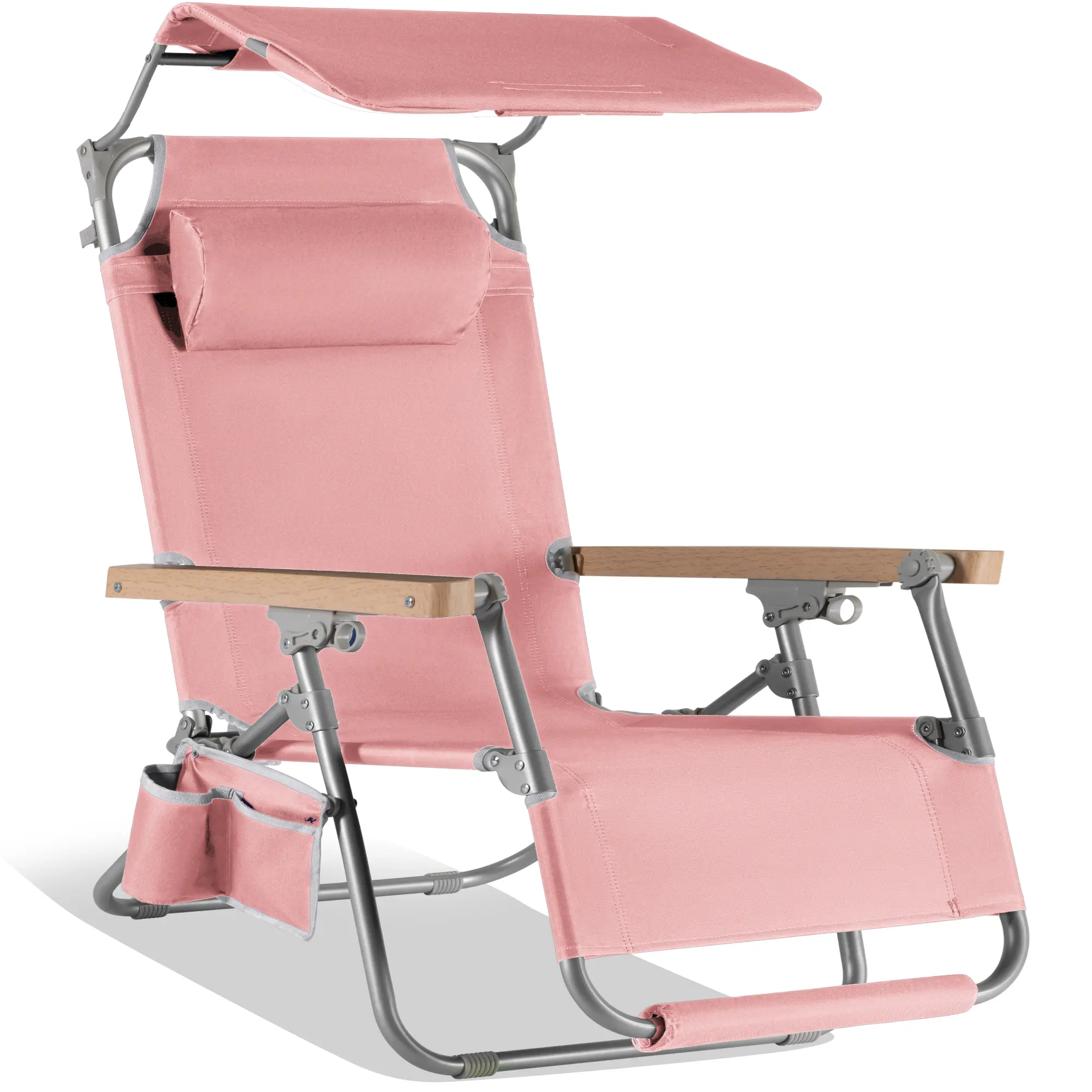 Best Choice Products Zero Gravity Beach Chair with Canopy, Folding Reclining Camp Chair, Carry Straps