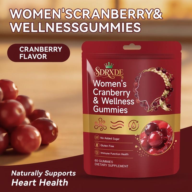 SDRXDE Sugar-Free Cranberry Probiotic & Collagen Gummies for Women, Individually Wrapped Daily Wellness Support c e vitamins Organic Liposomal Lymphatic Triple Herbal Health Drops alpha 10-in-1 shilajit gummies healthy age zeaxanthin vitamin d3 k2 mk7 pm