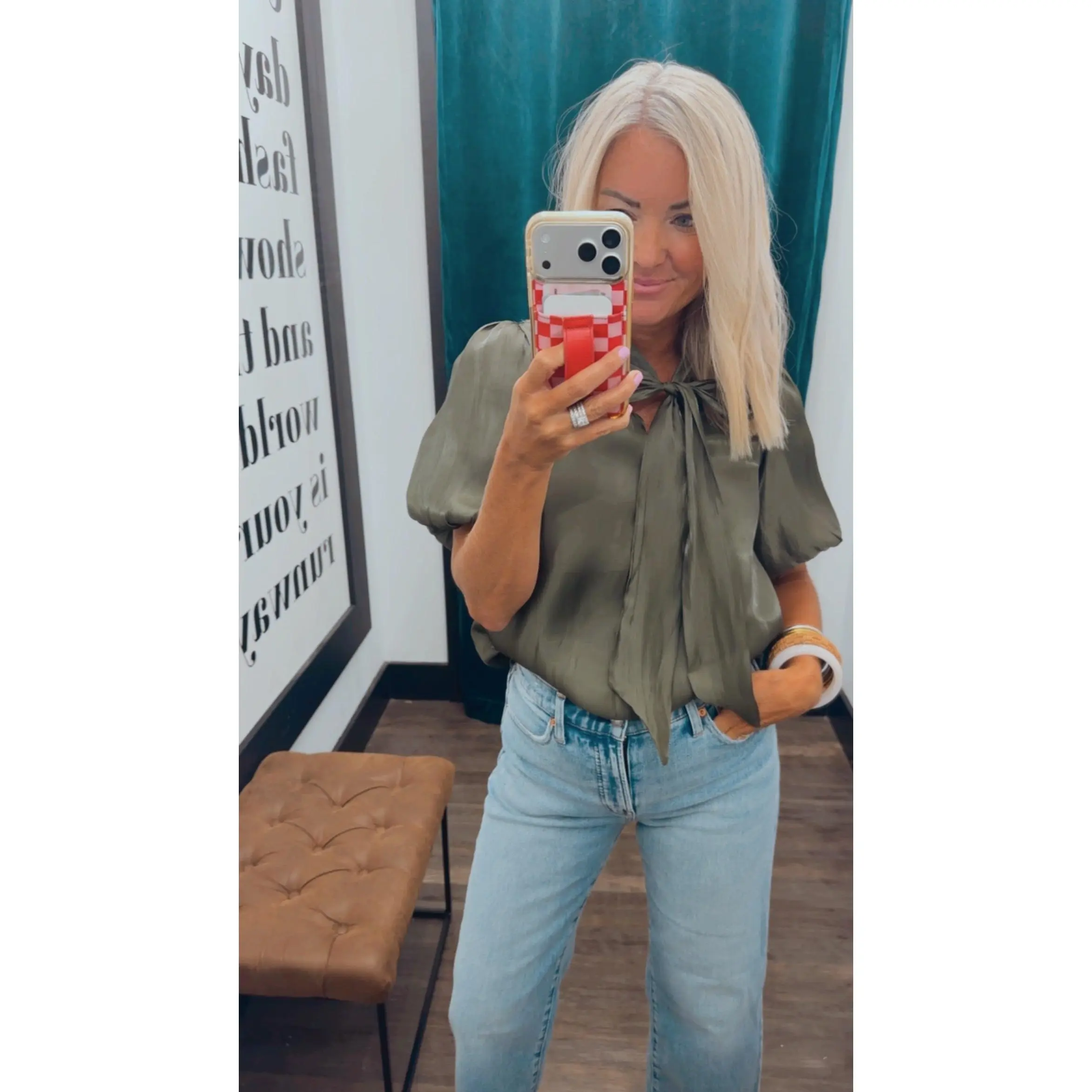 Puff Sleeve Bow Blouse
