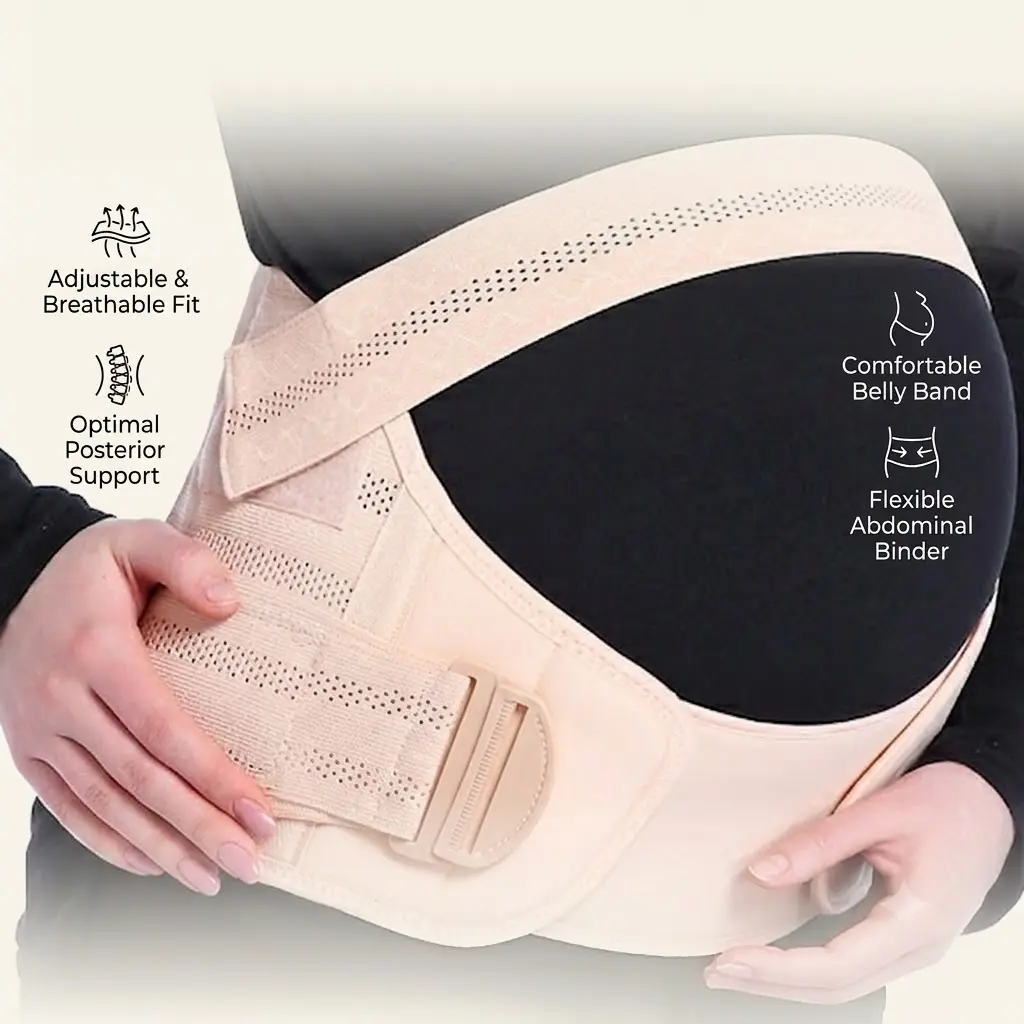 Comfortable Breathable Maternity Support Belt Adjustable Breathable Waist Support Belt, Soft Abdominal Back Support Strap, Invisible Slim Waist Trainer Under Clothes, Comfortable Nylon Waist Shaping Band For Daily Wear