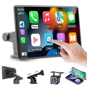 2025 Upgraded Carplay Screen for Car - Portable 7 Inch Touch Screen with Bluetooth, FM Radio, HD Display, 90° Adjustable Angle, No AUX