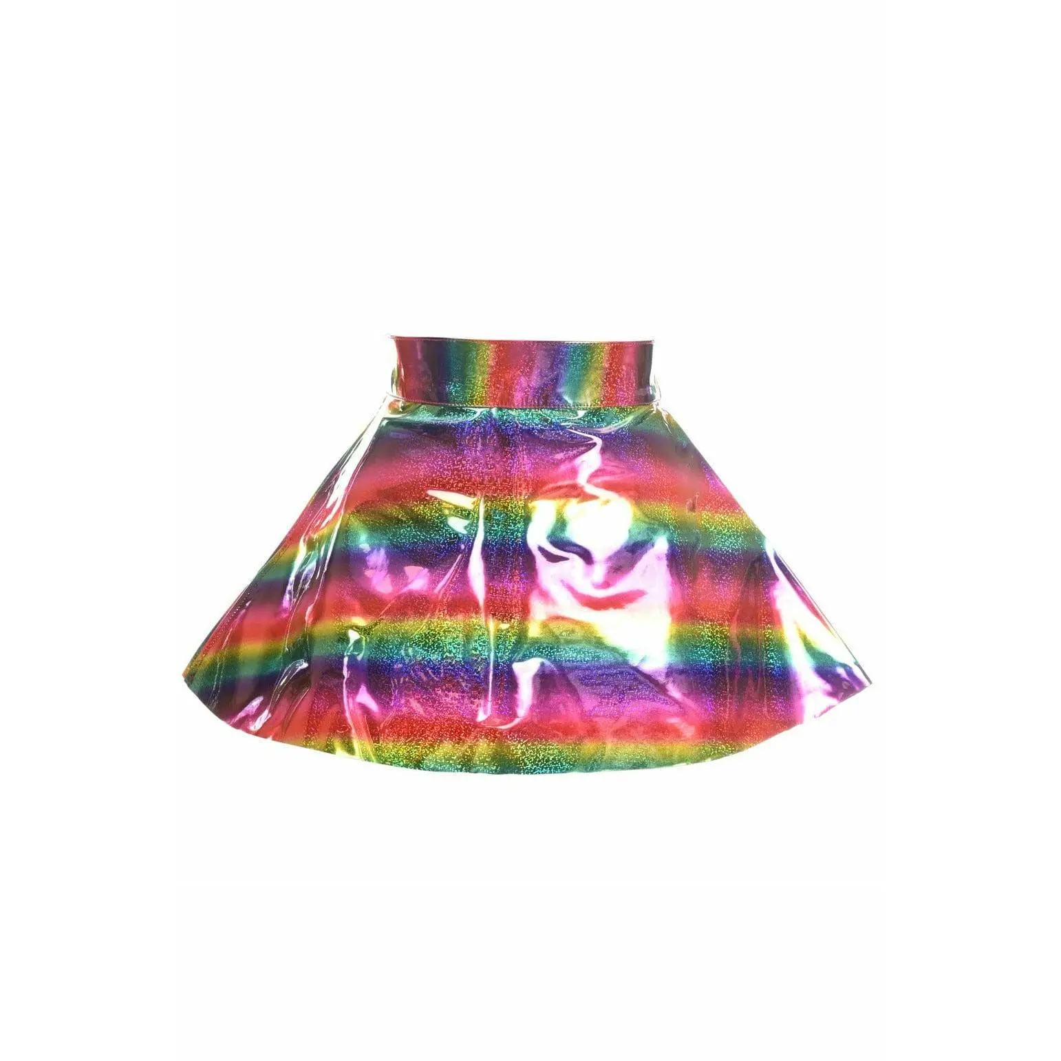 Rainbow Glitter PVC Skater Skirt
