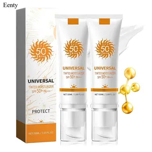 Eenty Sunscreen to prevent sunburn andtanning, Universal Tinted Face MoisturizerSunscreen, SPF 50 PA+++ Outdoorfun FacialDaily Repairing Soothing Sunblock WaterProof Skin Repair Hydrate Moisture