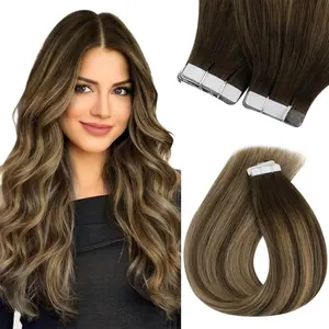 Ve Sunny Tape in Hair extension - Hot Color Real Human Hair50G/20PCS invisible Tape Natural Straight