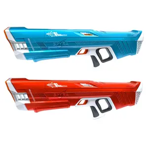 SPYRA 2-Pack Electric Water Blaster Outdoor Squirt Gun for Pool Games, Blue/Red