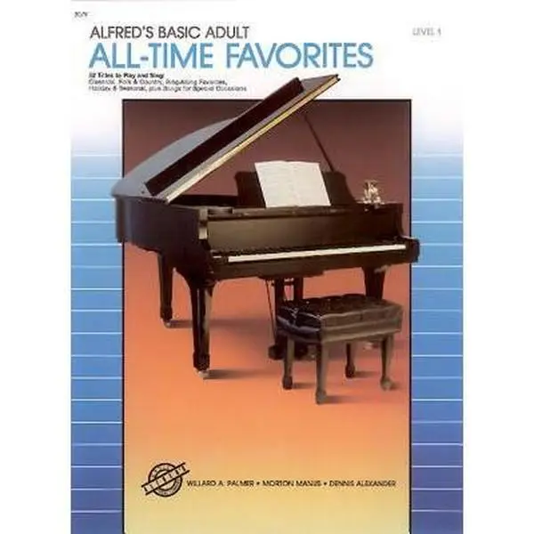 USED Book - Alfred's Basic Adult Piano Course All-Time Favorites, Bk 1: 52 Titles to Play and Sing by Willard A. Palmer (Paperback) - english
