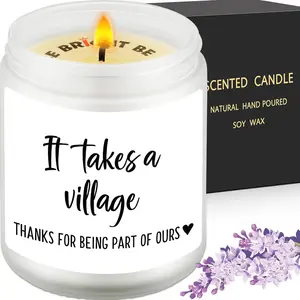 Thank You Gifts Appreciation Candle - It Takes a Village Thanks for Being Part of Ours Unique Gift for Nannies Teachers Babysitters Coaches Friends Coworkers Bosses Grandparents