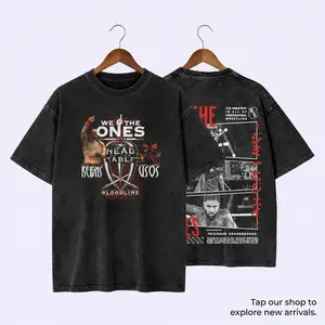 The Bloodline We The Ones Vintage Washed Graphic Tee - Roman Reigns Head of the Table Streetwear - Premium Cotton Oversized Tshirt Hoodie Sweatshirt Tank Top - Menswear Urban Crewneck Fan Apparel