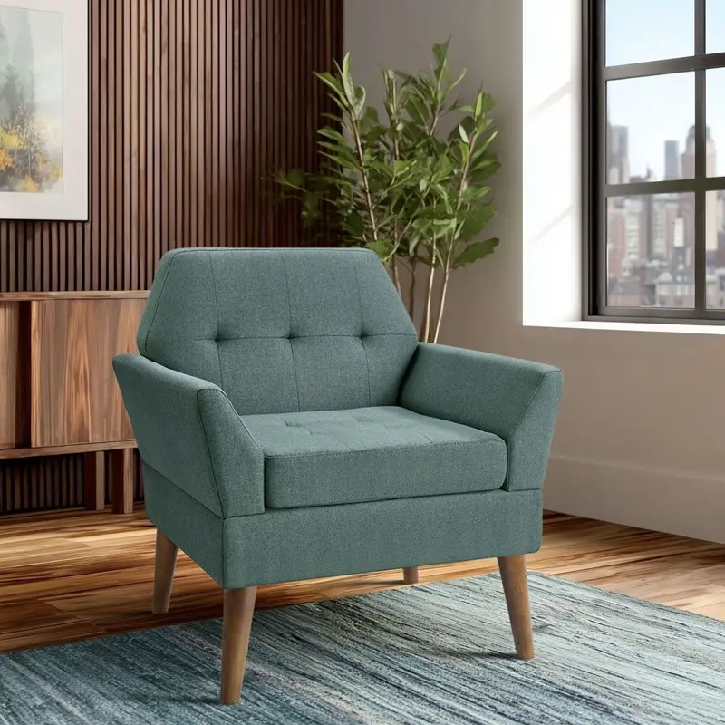 Contemporary Accent Armchair with Upholstered Seat, Modern Lounge Seating for Living Room, Bedroom, Office, or Reading Nook, Compact Indoor Relaxation Chair, Single Unit