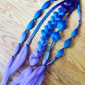 Braided elastic ponytail extensions