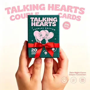 Talking Hearts Couples Edition – 200 Deep & Playful Questions Card Game, Ideal Romantic Date Night Activity, Road Trip Essential & Anniversary Gift for Partners, Make Nights Unforgettable