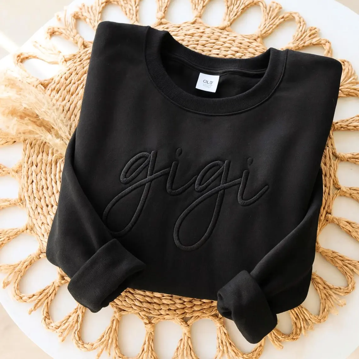 Women's Custom Embroidered Cotton Grandma Sweatshirt - Personalized Name, Style Options (Crewneck-Round Neck, Hoodie, T-Shirt) - Nana/Mama Mother's Day Gift Top