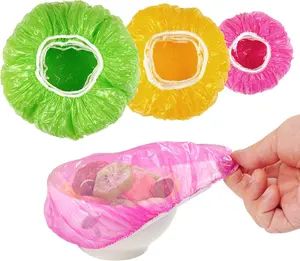 60 Pcs Bowl Covers for Bread Proofing, Plastic Shower Caps for Sourdough Bread, Food Covers Elastic Reusable Stretch, Food Wrap 3 Size, Fresh Keeping Bags（6/8/10Inch） Reastar