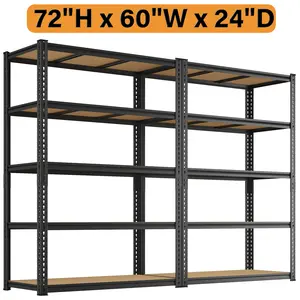 【Deals for You Days  】2-Pack 4-Tier Heavyduty Garage Shelving Units Metal Shelves Storage Height Adjustable Utility Racks for Warehouse Organizing Pantry Kitchen Basement Shelf Organiser  High Twin Size 71" Wide