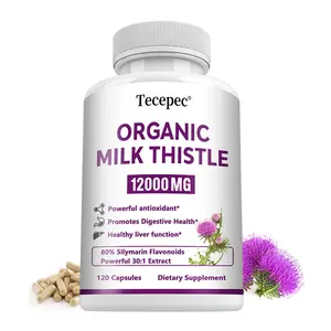Tecepec Organic Milk Thistle Health Supplement, Supports  Liver Health, 120 Capsules