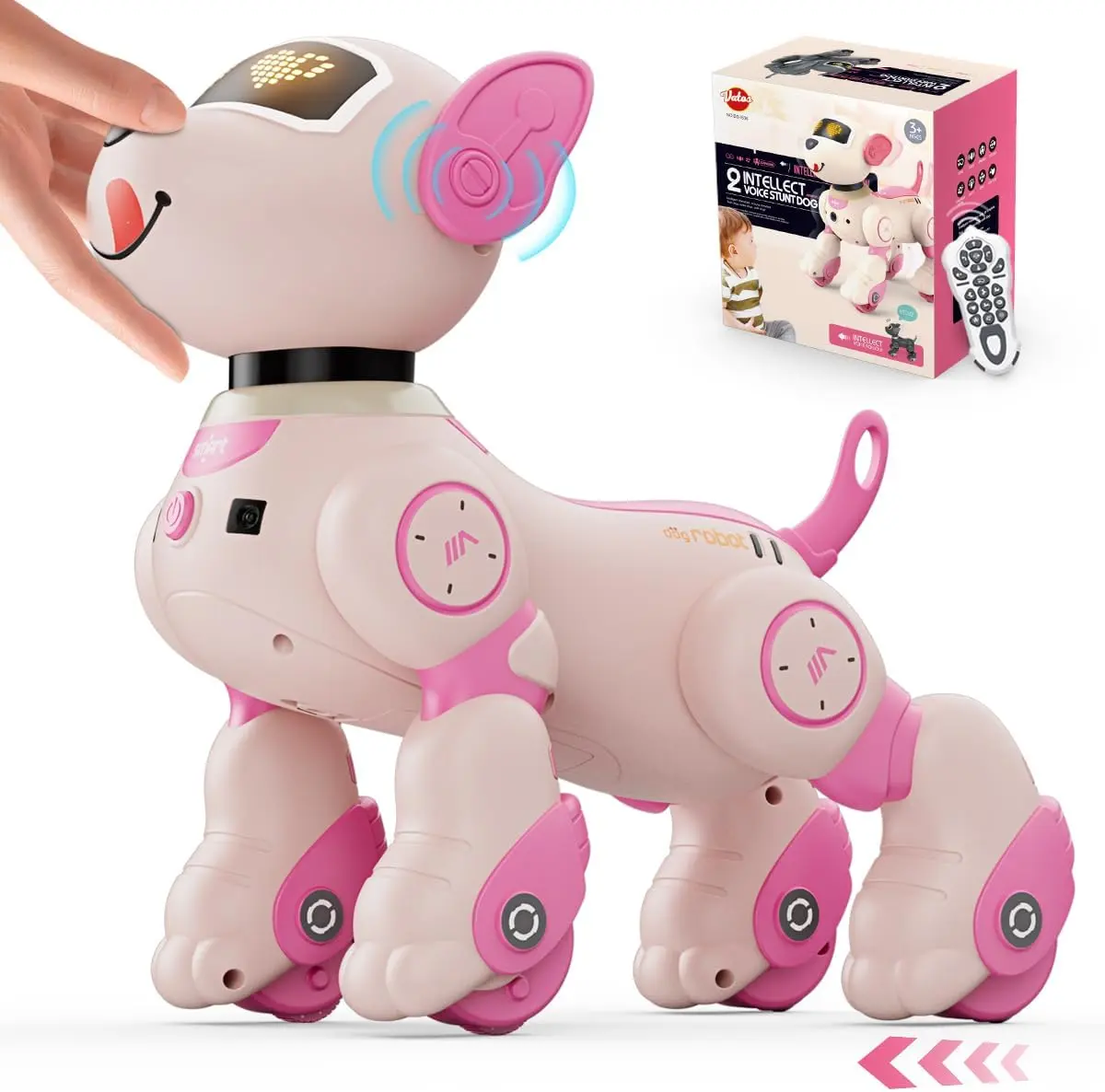 Unisex Remote Control Robot Dog Toy for Kids, 2.4GHz Hobby Toy with Voice Control, Interactive Touch Sensors, Over 20 Responses, Remote Control Hobby