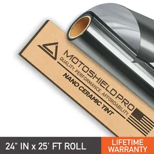 MotoShield Pro Nano Ceramic Window Tint - 24" in x 25' ft Roll + Lifetime Warranty