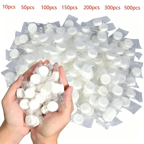 Portable Compressed Paper Towels, 10/50/100 Pcs Mini Disposable Soft Absorbent Face Towel Pack for Travel, Camping, Hiking and Outdoor Sports Portable Towel Tablets, Compress Magic Towel, Disposable Facial Towels