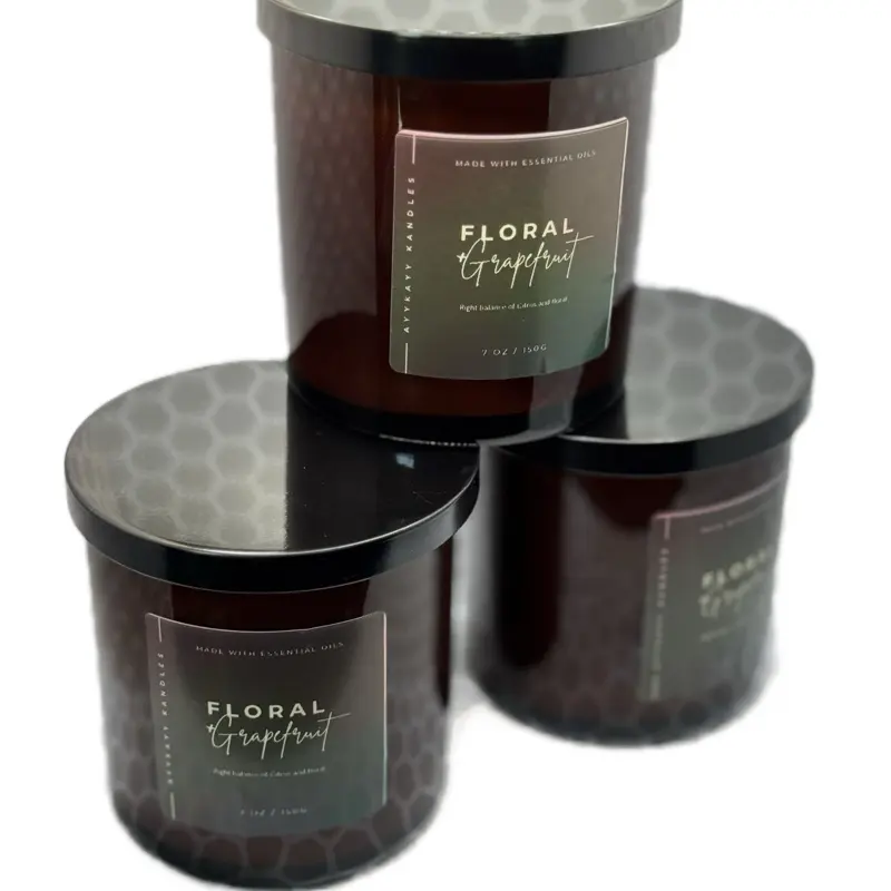 Floral Grapefruit Candle with Essential Oils 7 oz Scented for Aromatherapy and Home Fragrance
