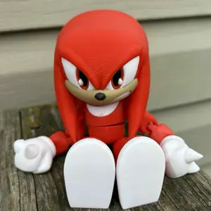3d Printed Flexi Red & White Hedgehog (3D Printed, Articulating, Decor)