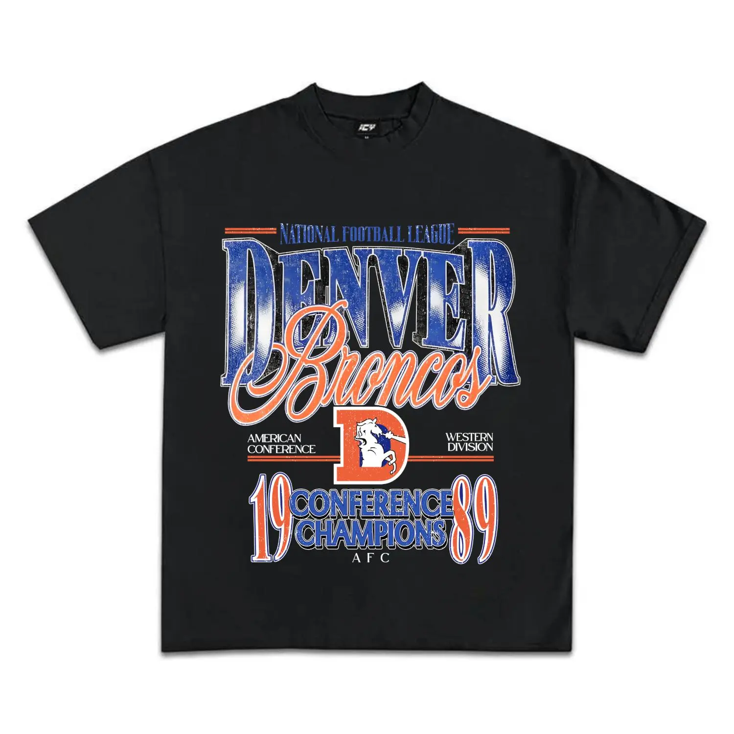 Vintage Denver Football Graphic T‑Shirt, Retro Inspired Crewneck Short Sleeve Tee, Unisex Casual Daily Streetwear Top, Ideal Gift For Men & Women, Soft Fabric