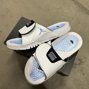 Jordan XI Hydro Slide Legend Blue Velcro Strap Fashion Slide for Men Women Comfortable Lightweight