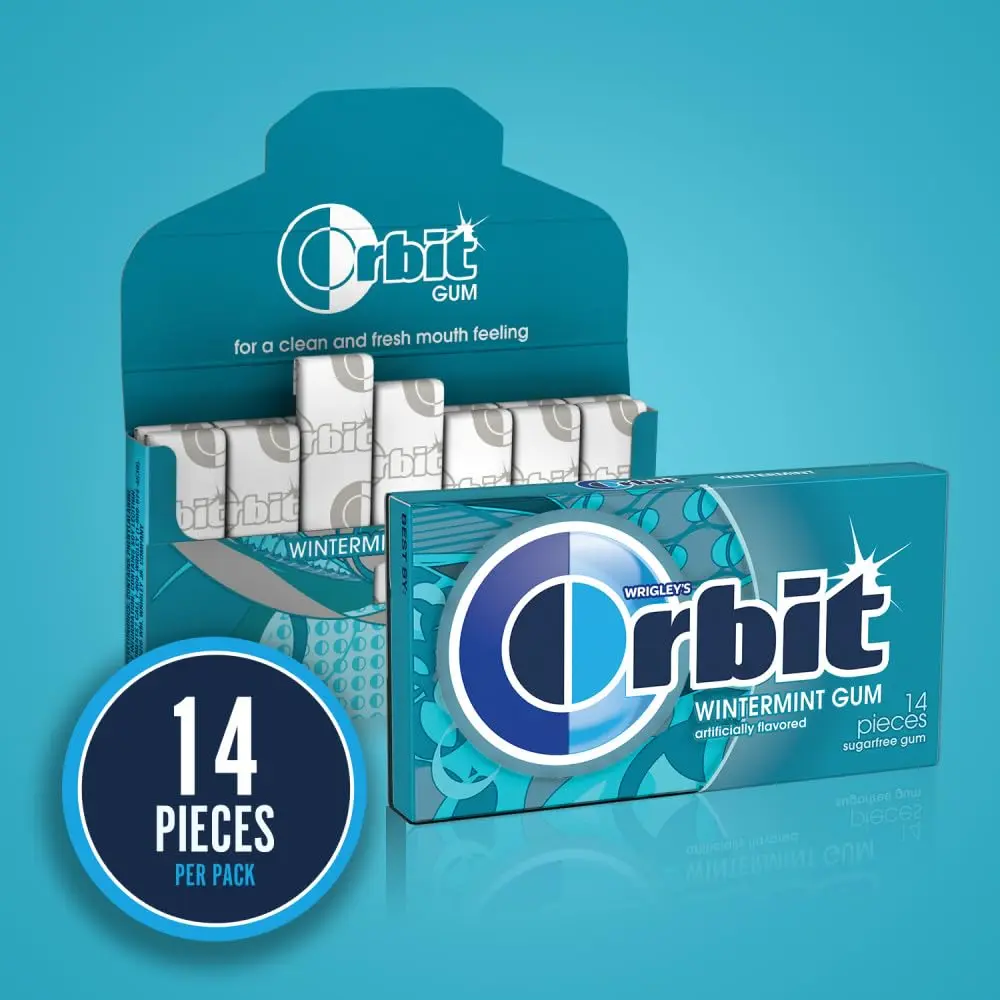 ORBIT Sugar Free Chewing Gum, 3 Packs of 14-Pieces (42 Total Pieces) - Snack Bubblegum