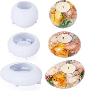 Tealight Candle Holder Resin Molds Silicone,3Count Tea Light Candle Holder Silicone Molds for Resin,Plaster,Cement Concrete,Resin Epoxy Molds Silicone for DIY Home Décor - LET'S RESIN