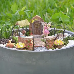 Pebble Lane Polyresin Fairy Garden Kit (11-Piece)