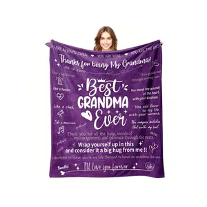 Best Grandma Ever Throw Blanket - Cozy Grandma With Heartwarming Name/Number Personalization - Soft Warm Bedspread, Birthdays, Or Camping - Washable Contemporary Blanket All-Season Use