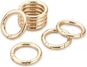 Key Ring Clip, 1 Inch  Rings, 8 Pack Round Carabiner Clip for , Buckle, Bags, Purses - Key Chain Hooks Replacement Keychains Lanyard DIY Crafts, Light