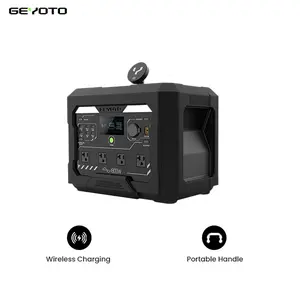 GEYOTO N1000 Portable Power Station - 1024Wh LiFePO4 Battery, 1800W AC Output (3000W P-Boost), 140W USB-C PD, 25W Wireless Charger, Fast-Charging Backup for Home & RV Power Outages