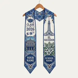 [HOT 2026] Custom El Salvador Graduation Sash 2026 El Salvador Graduation Stole 2026 Salvadorans Graduation Sas