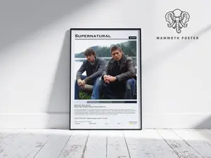Supernatural Series Poster, ift For Fan, Poster, Dean Winchester, Sam Winchester Decor Wall, Minimalist Movie Poster, Vintage Home Decor