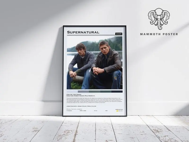 Supernatural Series Poster, ift For Fan, Poster, Dean Winchester, Sam Winchester Decor Wall, Minimalist Movie Poster, Vintage Home Decor