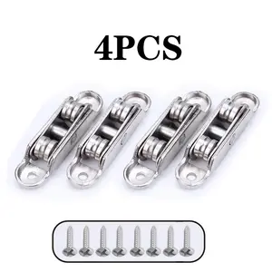 4pcs Plastic Aluminum Alloy Window Door Stainless Steel Sliding Wheel Roller, Push Pull Track Window Door Wheels, Durable and Smooth Operation Hardware