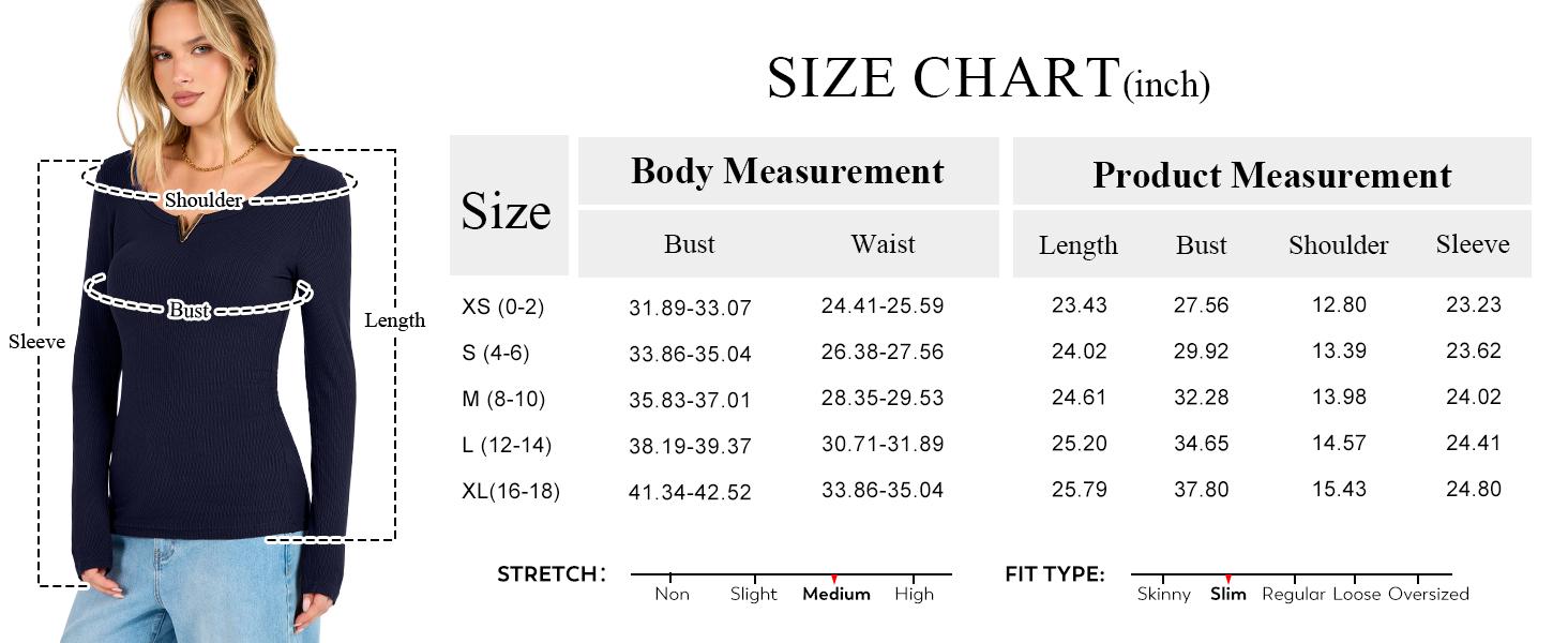 ANRABESS Womens Long Sleeve Scoop Neck Tops | Ribbed Knit Slim Fit Shirts, V Notch Basic Tees, Soft Stretch Breathable Fabric, Fall Winter Layering, Casual Work Travel Wear