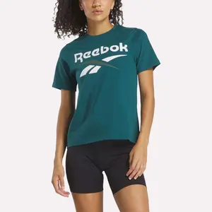 Reebok Women's Two-Color Logo Crew Short Sleeve Tee