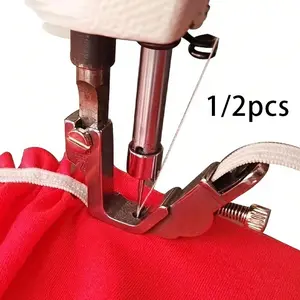 Adjustable Hem Presser Foot for Brother and Most Low Shank Sewing Machines, Metal Presser Foot Bracket, Embroidery Accessories