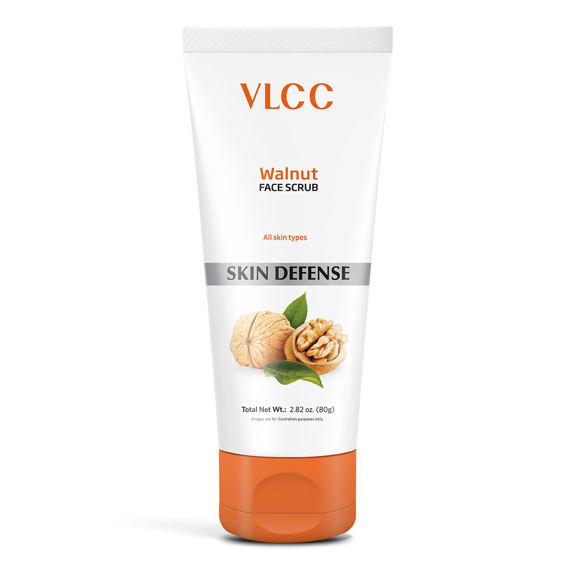 VLCC Walnut Face Scrub - Facial Cleanser with Vitamin E, Aloe Vera and Glycerin - Gentle Face Exfoliator for Smooth Skin - 2.82 oz