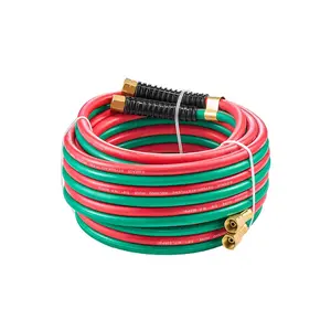 VEVOR Oxygen Acetylene Hose, 1/4-Inch x 25FT Oxy Acetylene Hose with 9/16"-18 LH/RH B Fittings, R Grade Welding Torch Twin Hose with 300PSI Maximum Working Pressure for Cutting Soldering Brazing