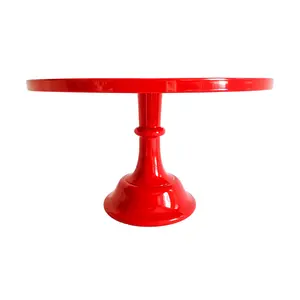 RED PEDESTAL CAKE STAND