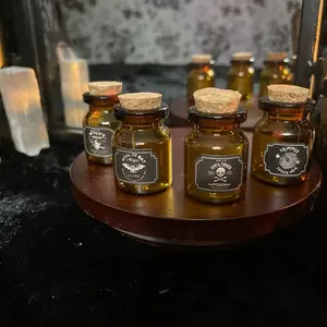 Apothecary Glass Bottles, Amber Glass Apothecary Jar (1.4”)