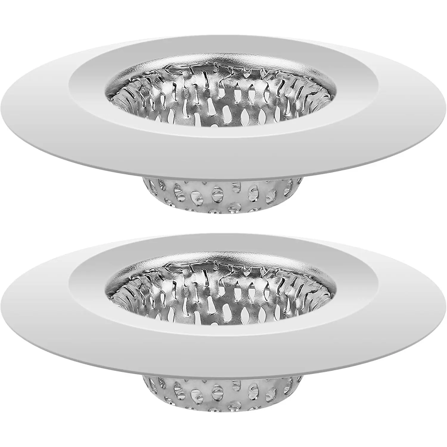 Stainless Steel Bathroom Sink Drain Strainer - 2-Count 1.22" Metal Durable Anti-Clog Filter Plug, Hair Catcher for Bathtub, Utility Washbasin, RV Sink