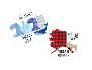 Alaska Cruise 2 Piece Magnet Bundle, Door Decoration Magnetic Personalized, for Stateroom Door on Cruise Lines such as Carnival Royal Caribbean