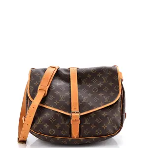 Pre-owned Louis Vuitton material Messenger Bags Saumur Handbag Monogram Canvas 35 by Rebag